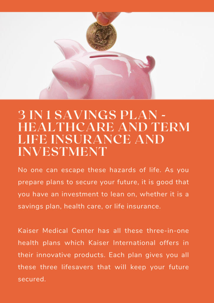 savings plan, healthcare, term life insurance, investment, kaiser