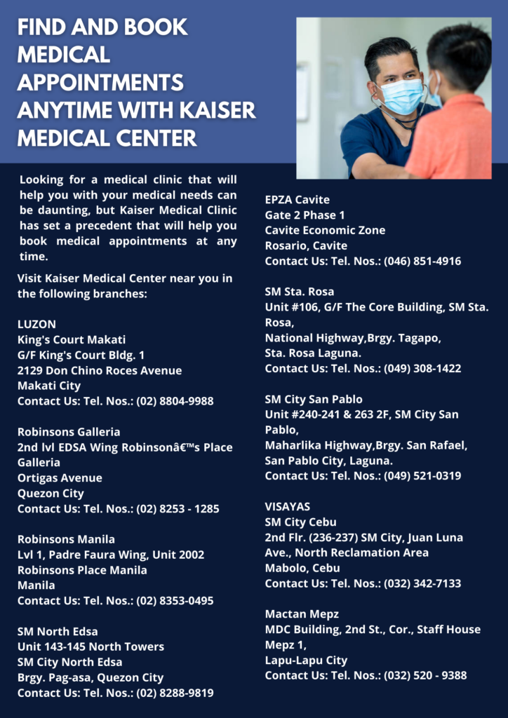 Find and Book Medical Appointments anytime with KAISER MEDICAL CENTER